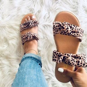 Cheetah Bow Sandals